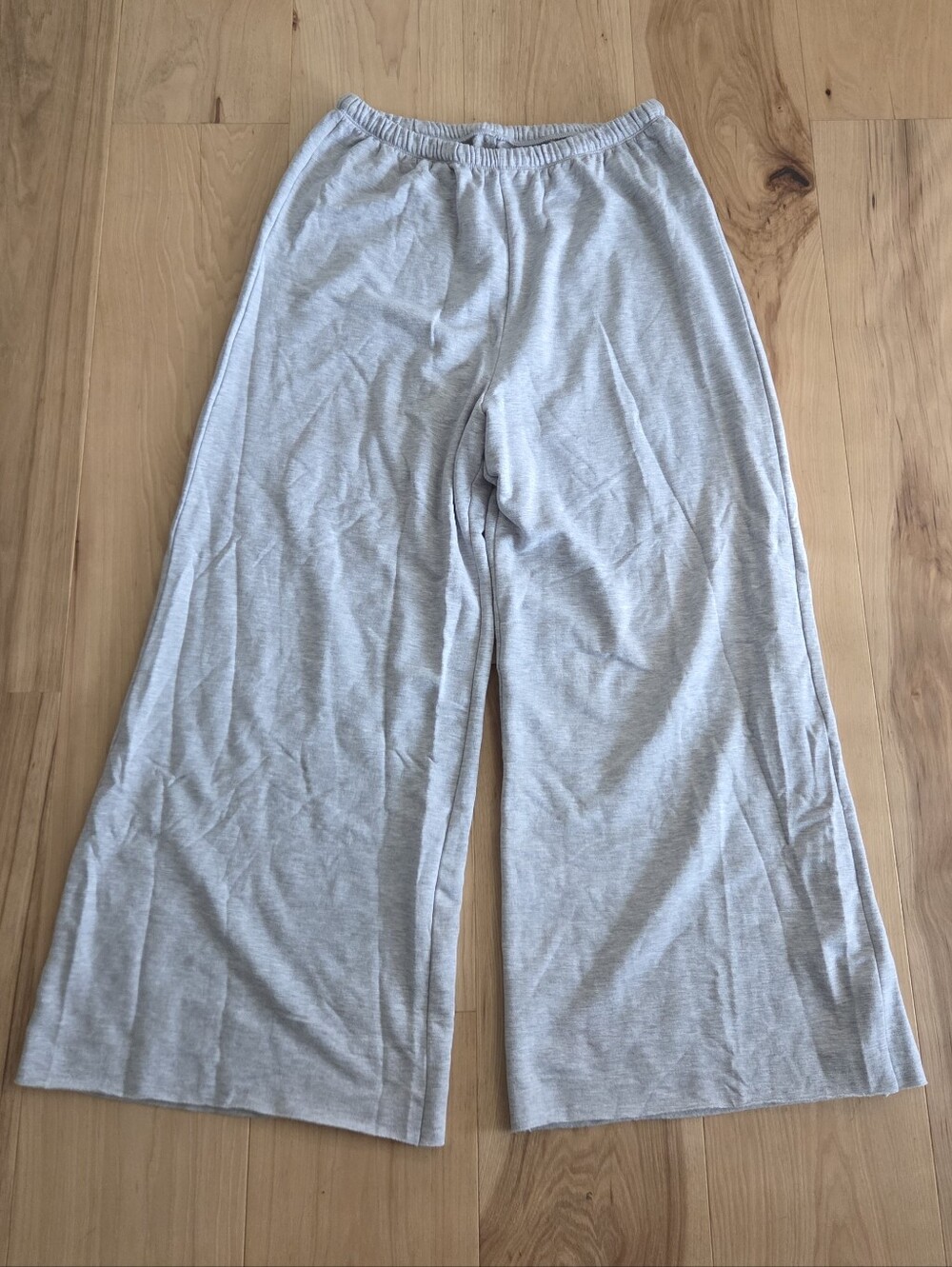 NWT OFFLINE By Aerie OTT Fleece Super Wide Leg Pants Gray L Short - Picture 2 of 7